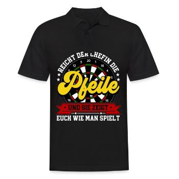 Darts Dartspieler - Männer Poloshirt - Schwarz - Vorne - Kai (181cm)
