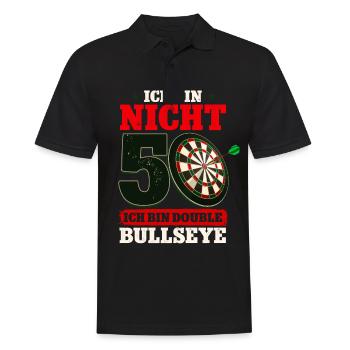 Ich bin nicht 50 ich bin Double Bullseye Darts - Männer Poloshirt - Schwarz - Vorne - Kai (181cm)