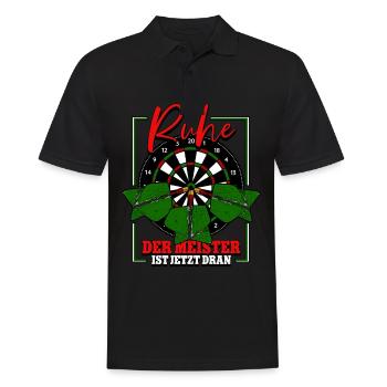 Ruhe Der Meister Wirft Darts Dartspieler - Männer Poloshirt - Schwarz - Vorne - Kai (181cm)