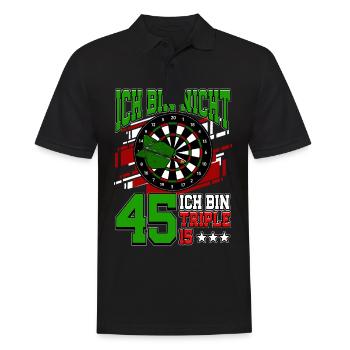Ich bin nicht 45 ich bin Triple 15 - 45. - Männer Poloshirt - Schwarz - Vorne - Kai (181cm)
