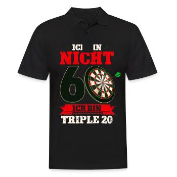 Ich bin nicht 60 ich bin Triple 20 - 60. - Männer Poloshirt - Schwarz - Vorne - Kai (181cm)