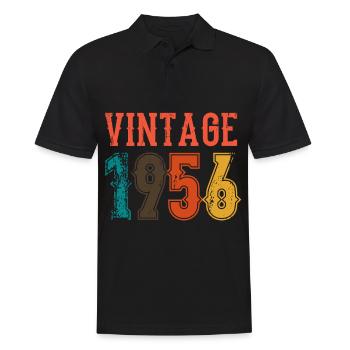 Geburtstag Papa Vintage 1956 - Männer Poloshirt - Schwarz - Vorne - Kai (181cm)