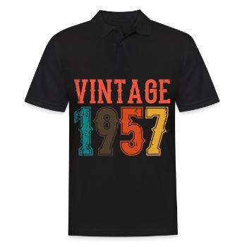 Anniversaire Papa Vintage 1957 - Polo Homme - noir - Devant - Kai (181cm)