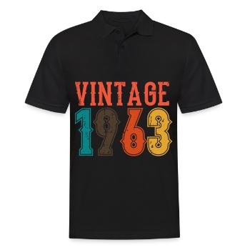 Geburtstag Papa Vintage 1963 - Männer Poloshirt - Schwarz - Vorne - Kai (181cm)