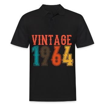 Birthday Papa Vintage 1964 - Men's Polo Shirt - black - Front - Kai (181cm)