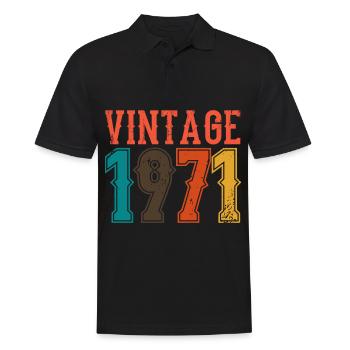 Birthday Papa Vintage 1971 - Men's Polo Shirt - black - Front - Kai (181cm)