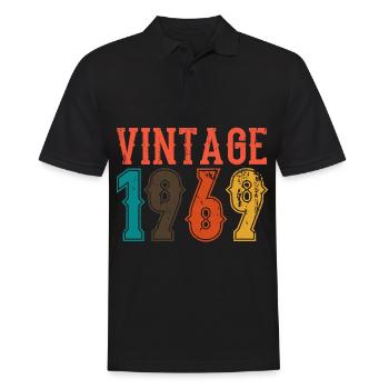 Anniversaire Papa Vintage 1969 - Polo Homme - noir - Devant - Kai (181cm)