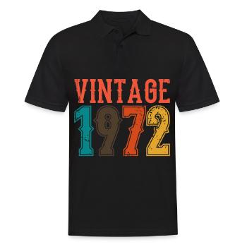 Anniversaire Papa Vintage 1972 - Polo Homme - noir - Devant - Kai (181cm)