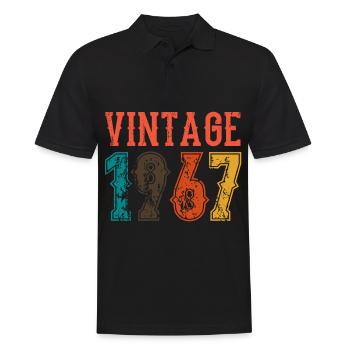 Anniversaire Papa Vintage 1967 - Polo Homme - noir - Devant - Kai (181cm)