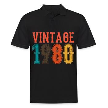 Geburtstag Papa Vintage 1980 - Männer Poloshirt - Schwarz - Vorne - Kai (181cm)