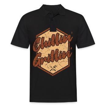 BBQ Grill CHILLIN ET GRILLIN - Polo Homme - noir - Devant - Kai (181cm)