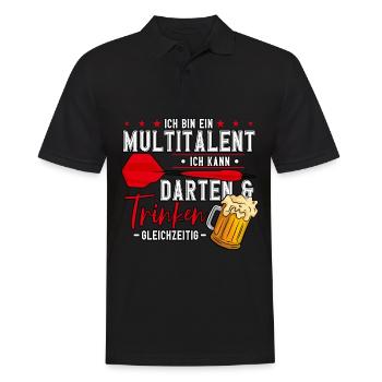 Darts Dartspieler - Männer Poloshirt - Schwarz - Vorne - Kai (181cm)
