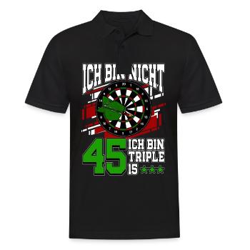 Ich bin nicht 45 ich bin Triple 15 - 45. - Männer Poloshirt - Schwarz - Vorne - Kai (181cm)