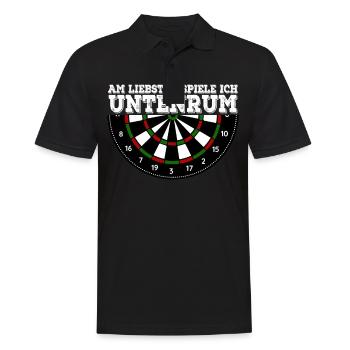 Am Liebsten Spiele Ich Untenrum Darts Dartspieler - Männer Poloshirt - Schwarz - Vorne - Kai (181cm)