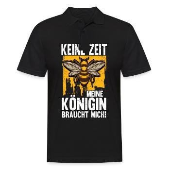 Keine zeit meine Königin braucht mich - Männer Poloshirt - Schwarz - Vorne - Kai (181cm)