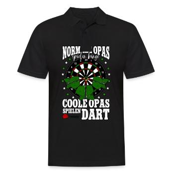 Dart Opa Darts Dartspieler - Männer Poloshirt - Schwarz - Vorne - Kai (181cm)