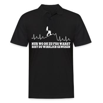Wandern Wanderer Wander Nur Wo Du Zu Fuß Warst - Männer Poloshirt - Schwarz - Vorne - Kai (181cm)