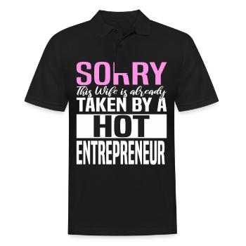 Entrepreneur Chef Ehefrau Partner Startup Stolzer - Männer Poloshirt - Schwarz - Vorne - Kai (181cm)