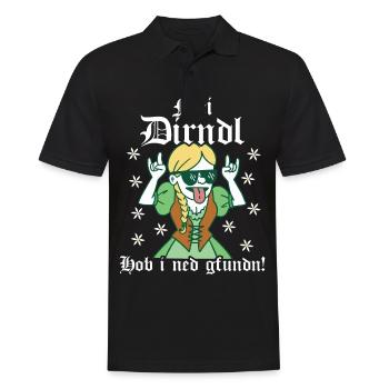 Mei Dirndl Hob i ned gfundn Dirndl Ersatz - Männer Poloshirt - Schwarz - Vorne - Kai (181cm)