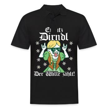 Ersatz Dirndl Der Wille zählt Dirndl Ersatz - Männer Poloshirt - Schwarz - Vorne - Kai (181cm)