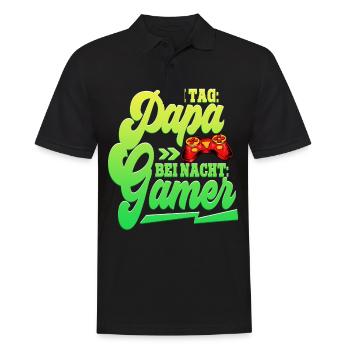 Zocken Gaming Papa - Polo Homme - noir - Devant - Kai (181cm)