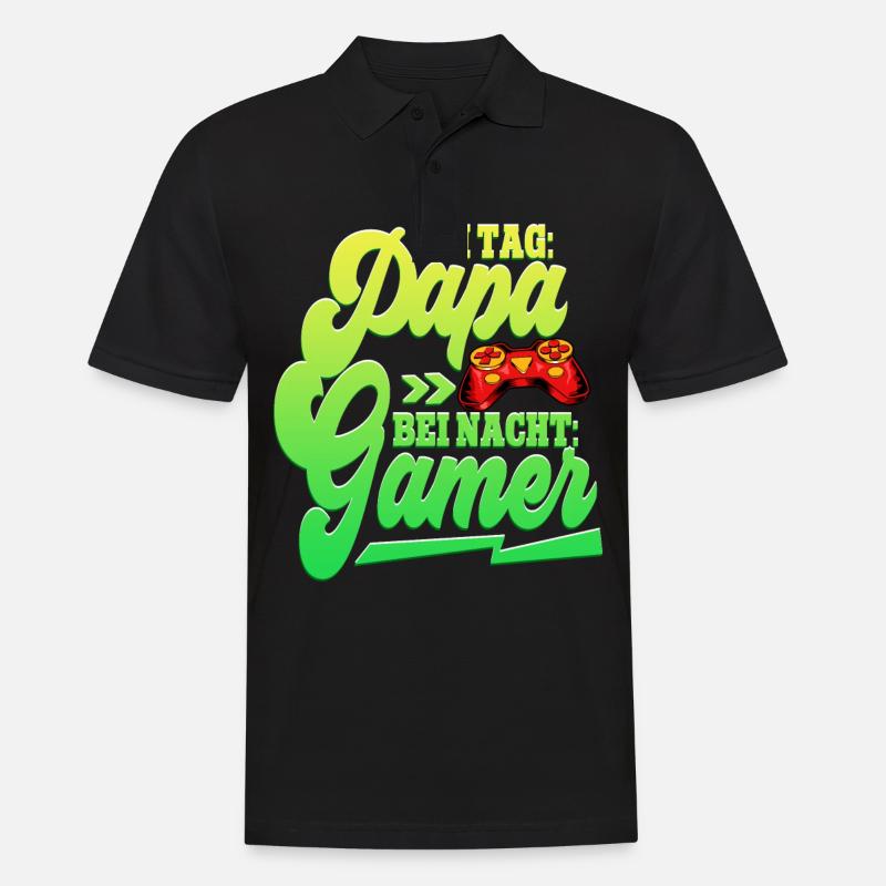 Zocken Gaming Papa - Männer Poloshirt - Schwarz
