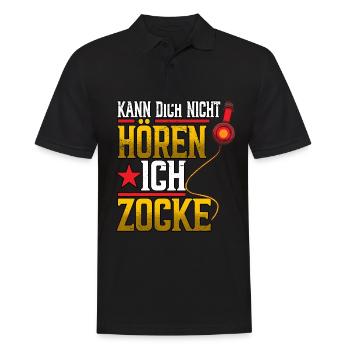 Zocken Gaming Kann Dich Nicht Hören Ich Zocke - Männer Poloshirt - Schwarz - Vorne - Kai (181cm)