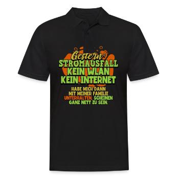Gestern Stromausfall Zocken Gaming - Männer Poloshirt - Schwarz - Vorne - Kai (181cm)