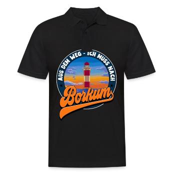 Borkum - Männer Poloshirt - Schwarz - Vorne - Kai (181cm)