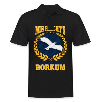 Borkum - Männer Poloshirt - Schwarz - Vorne - Kai (181cm)