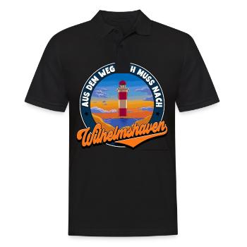 Wilhelmshaven - Männer Poloshirt - Schwarz - Vorne - Kai (181cm)