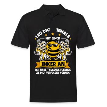 Bienenzüchter Imker - Männer Poloshirt - Schwarz - Vorne - Kai (181cm)