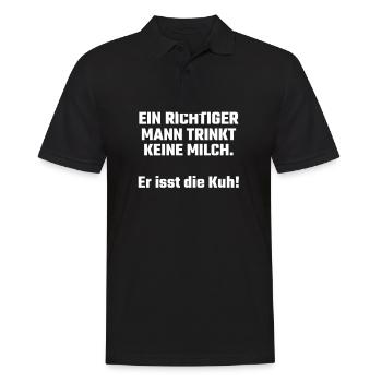 BBQ Grill Ein Richtiger Mann Trinkt Keine Milch - Männer Poloshirt - Schwarz - Vorne - Kai (181cm)