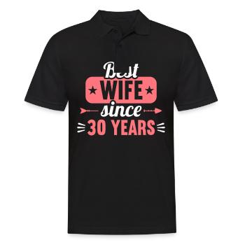Best Wife Since 30 Years 30th Wedding day - Männer Poloshirt - Schwarz - Vorne - Kai (181cm)