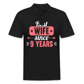 Best Wife Since 9 Years 9th Wedding day - Männer Poloshirt - Schwarz - Vorne - Kai (181cm)