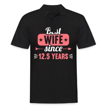 Best Wife Since 12,5 Years 12,5th Wedding day - Männer Poloshirt - Schwarz - Vorne - Kai (181cm)