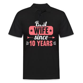 Best Wife Since 10 Years 10th Wedding day - Männer Poloshirt - Schwarz - Vorne - Kai (181cm)