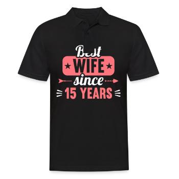 Best Wife Since 15 Years 15th Wedding day - Männer Poloshirt - Schwarz - Vorne - Kai (181cm)
