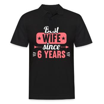 Best Wife Since 6 Years 6th Wedding day - Männer Poloshirt - Schwarz - Vorne - Kai (181cm)