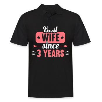 Best Wife Since 3 Years 3rd Wedding day - Männer Poloshirt - Schwarz - Vorne - Kai (181cm)