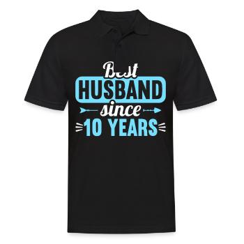 Best Husband Since 10 Years 10th Wedding Day - Männer Poloshirt - Schwarz - Vorne - Kai (181cm)
