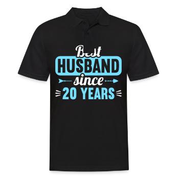 Best Husband Since 20 Years 20th Wedding Day - Männer Poloshirt - Schwarz - Vorne - Kai (181cm)