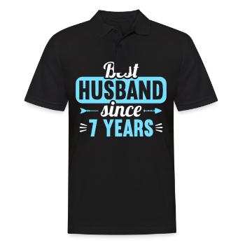 Best Husband Since 7 Years 7th Wedding Day - Männer Poloshirt - Schwarz - Vorne - Kai (181cm)
