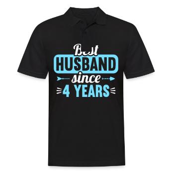 Best Husband Since 4 Years 4th Wedding Day - Männer Poloshirt - Schwarz - Vorne - Kai (181cm)