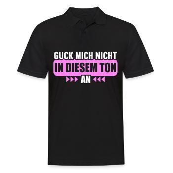 Guck mich nicht in diesem Ton an - Männer Poloshirt - Schwarz - Vorne - Kai (181cm)