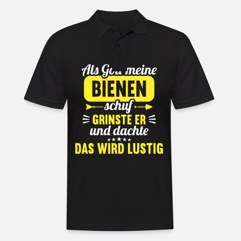 Als Gott meine Bienen schuf das wird lustig Biene - Männer Poloshirt - Schwarz
