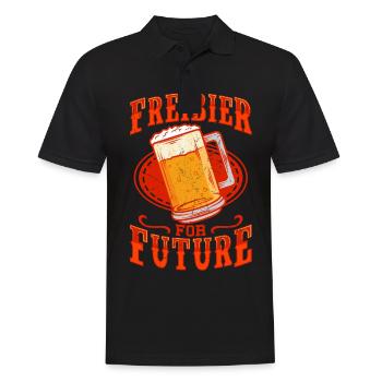 Beer Drinker Free Beer For Future - Men's Polo Shirt - black - Front - Kai (181cm)