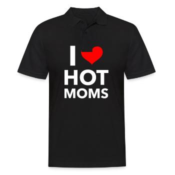 Anniversaire d’ami J’aime Les mamans chaudes - Polo Homme - noir - Devant - Kai (181cm)