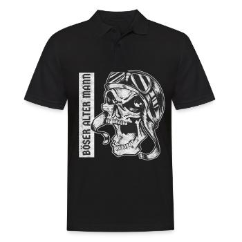 Motorradfahrer Böser Alter Mann Mit Motorrad Helm - Männer Poloshirt - Schwarz - Vorne - Kai (181cm)