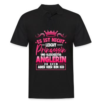 Angeln Anglerin - Männer Poloshirt - Schwarz - Vorne - Kai (181cm)